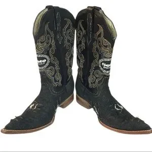 Soto Boots Mens Cowboy black denim boots pointed toe 8.5 Soto Boots Men main image 3